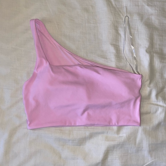 ❌SOLD - Pink Lululemon One Shoulder Yoga Bra - Picture 1 of 3